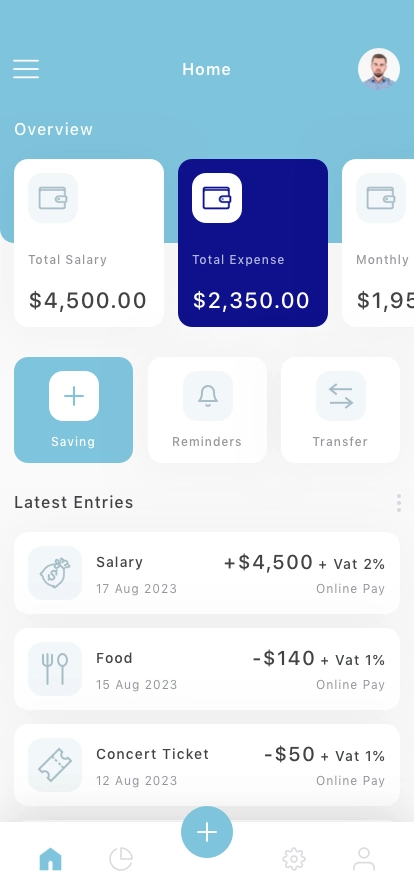 Expense Management Mobile App UI Kit - Screenshot 1