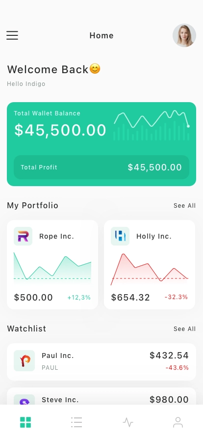 Stock Market Mobile App UI Kit - Screenshot 1