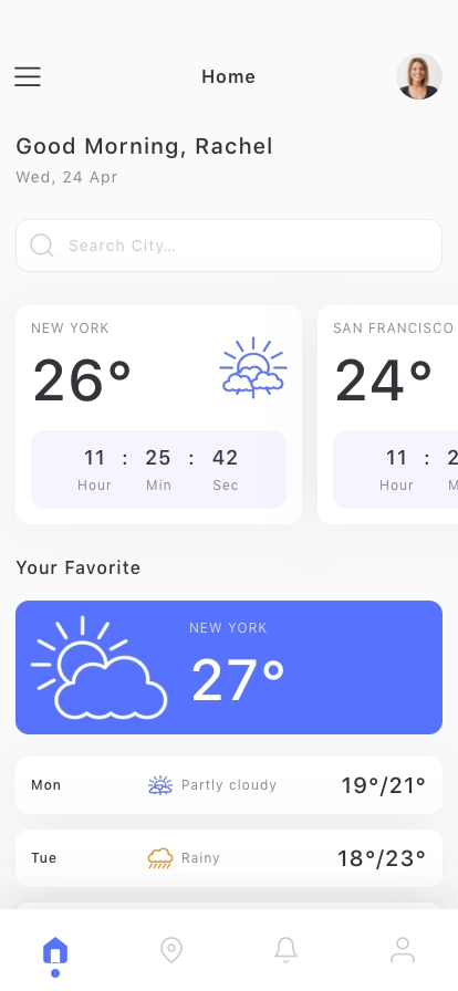 Weather & Forecast Mobile App UI Kit - Screenshot 1