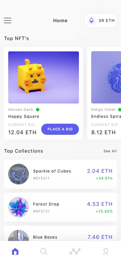 NFT Bidding App UI Kit - Screenshot 1