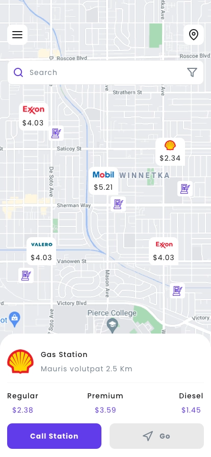 Fuel Station Finder App UI Kit - Screenshot 1