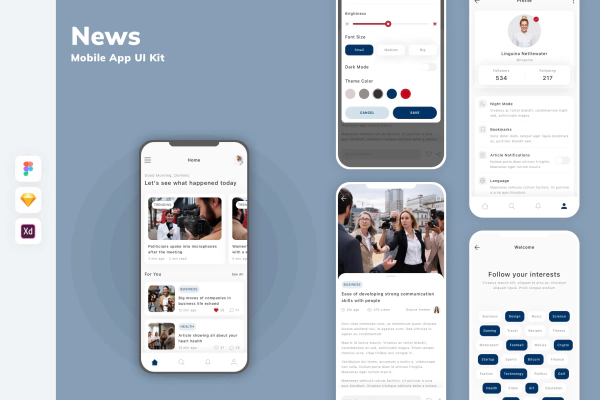News Mobile App UI Kit