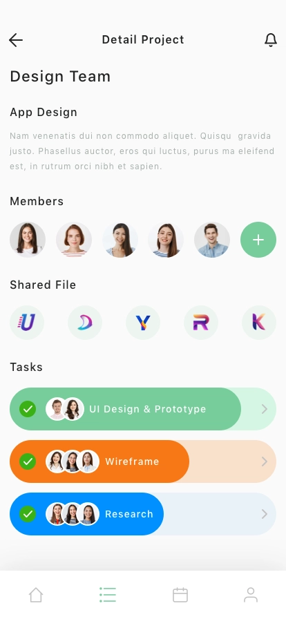 Work Management Mobile App UI Kit for Figma, Sketch & XD | UIworkshop