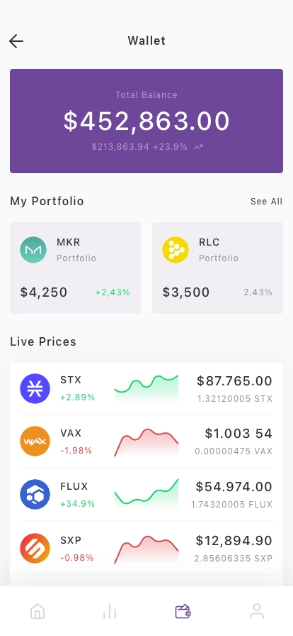 Cryptocurrency Wallet Mobile App UI Kit - Screenshot 3