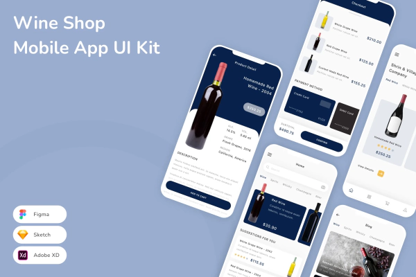 Wine Shop Mobile App UI Kit