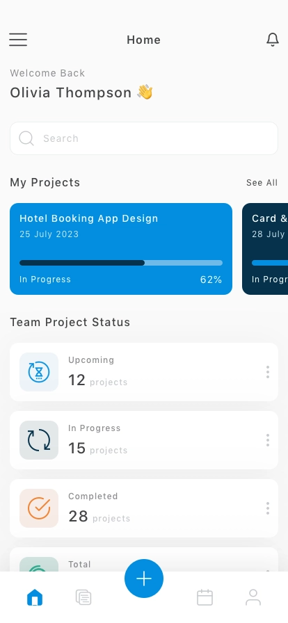 Project Management Mobile App UI Kit - Screenshot 1