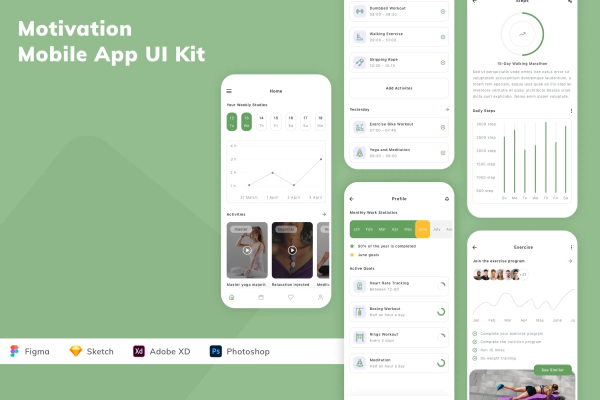 Motivation Mobile App UI Kit