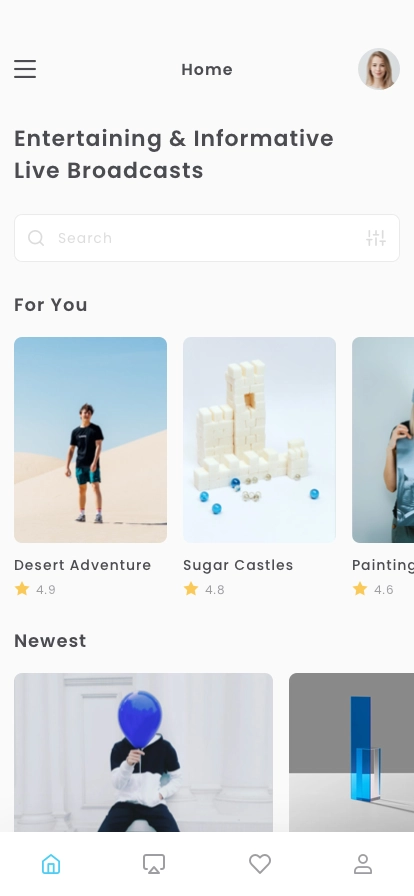 Live Streaming & Broadcasting Mobile App UI Kit - Screenshot 1