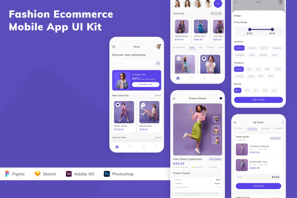 Fashion Ecommerce Mobile App UI Kit