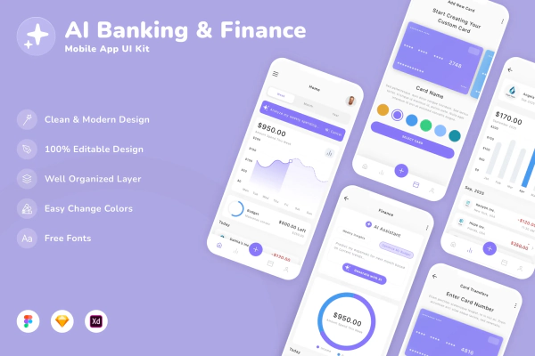 AI Banking & Finance Mobile App UI Kit