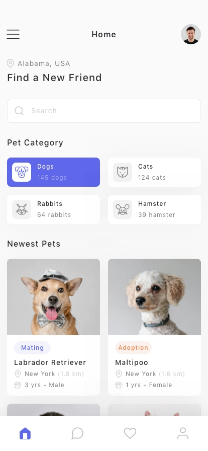 Pet Adoption & Sharing App UI Kit - Screenshot 2