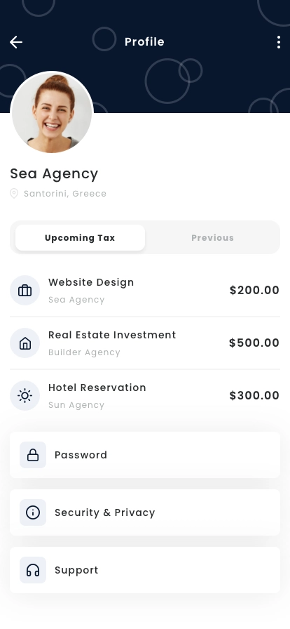 Tax Management Mobile App UI Kit - Screenshot 4