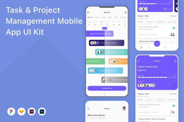 Task & Project Management Mobile App UI Kit