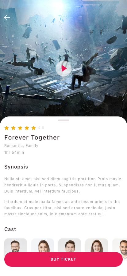 Cinema Ticket Booking App UI Kit - Screenshot 2