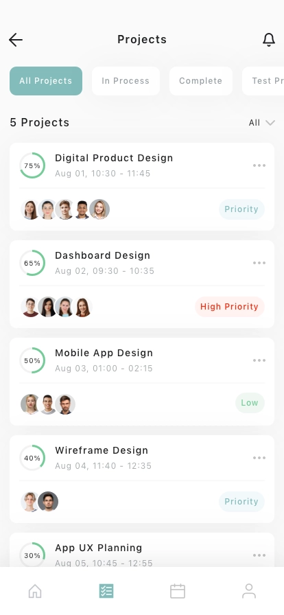 Project Management Mobile App UI Kit - Screenshot 2