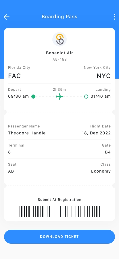 Flight Ticket Mobile App UI Kit - Screenshot 5