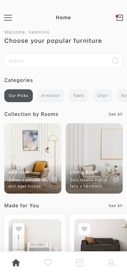 Furniture Shop Mobile App UI Kit - Screenshot 1