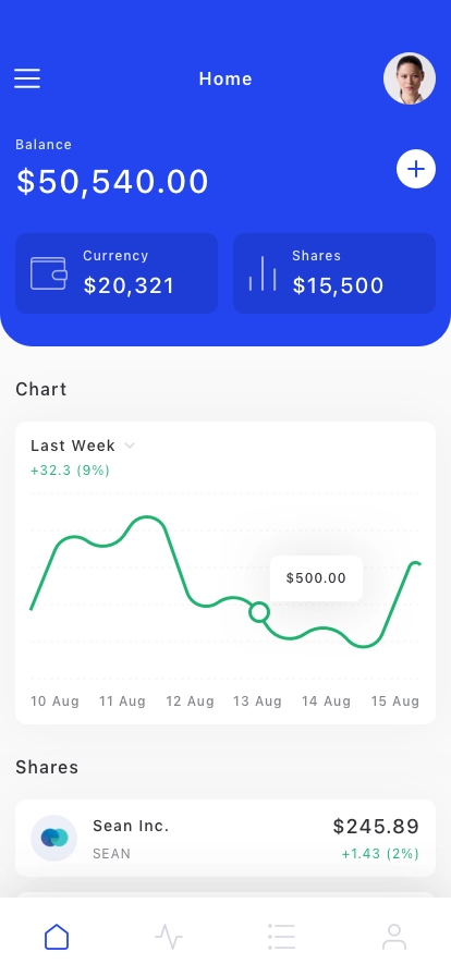 Investment & Finance Mobile App UI Kit - Screenshot 1