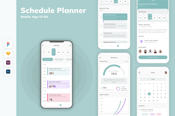Schedule Planner Mobile App UI Kit