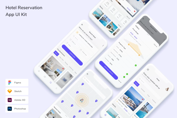 Hotel Reservation App UI Kit