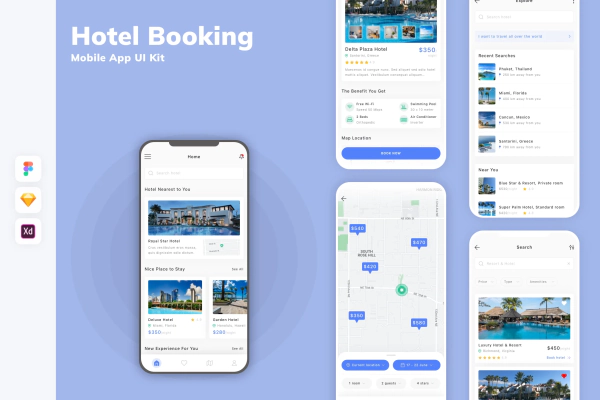 Hotel Booking Mobile App UI Kit