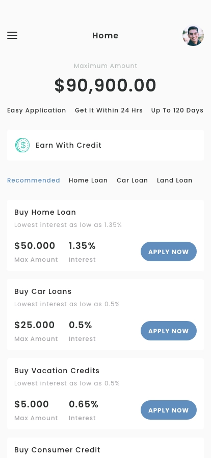 Loan Assistant Mobile App UI Kit - Screenshot 1
