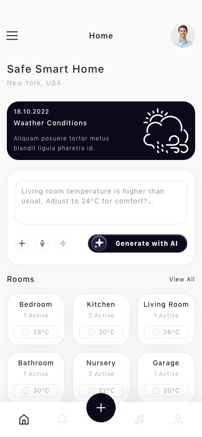 Smart Home Mobile App UI Kit - Screenshot 1