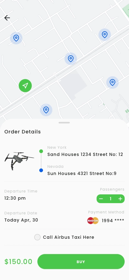 Air Taxi & Drone App UI Kit - Screenshot 4