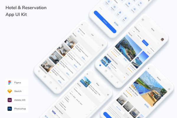 Hotel & Reservation App UI Kit