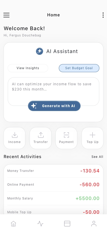 AI Money Transfer Mobile App UI Kit - Screenshot 1