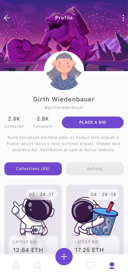 NFT Market Collection Mobile App UI Kit - Screenshot 5