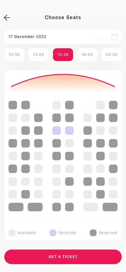 Cinema Ticket Booking App UI Kit - Screenshot 5