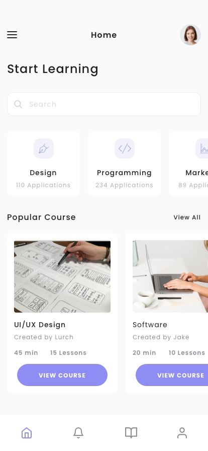 Online Course Mobile App UI Kit - Screenshot 1