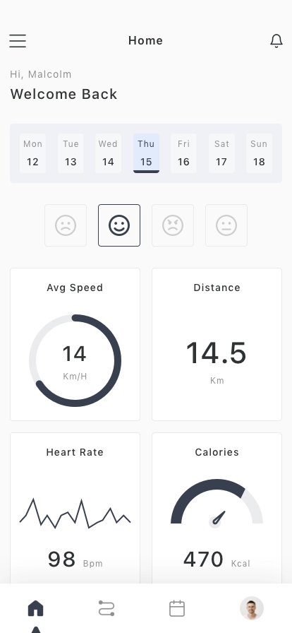 Step & Fitness Tracker Mobile App UI Kit - Screenshot 1