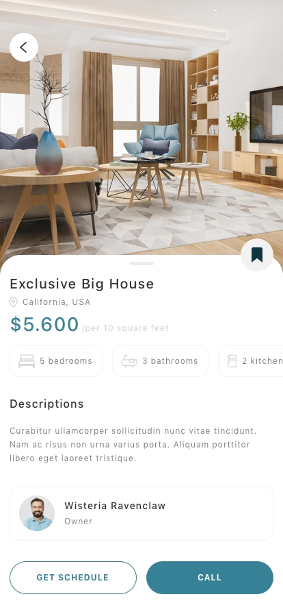 Real Estate Mobile App UI Kit - Screenshot 5