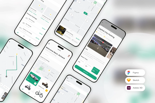 Parking Finder & Parking Garage Mobile App UI Kit