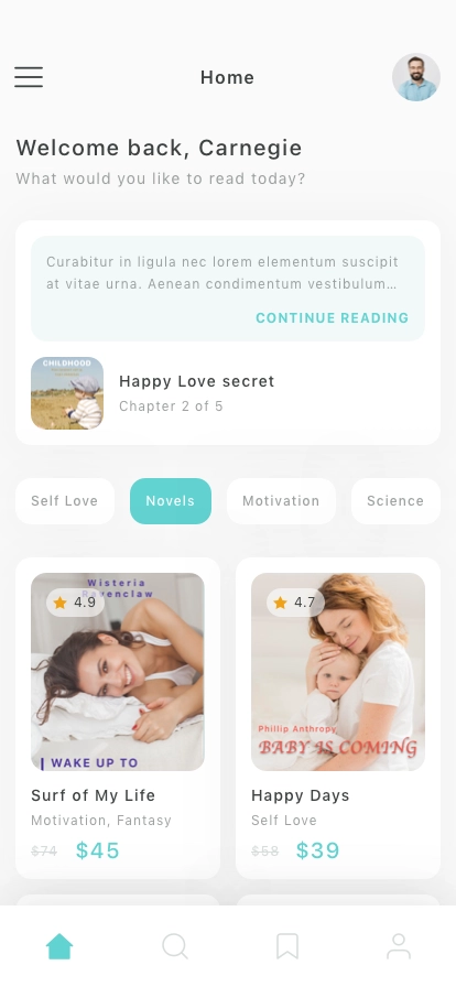 Book Store Mobile App UI Kit - Screenshot 1