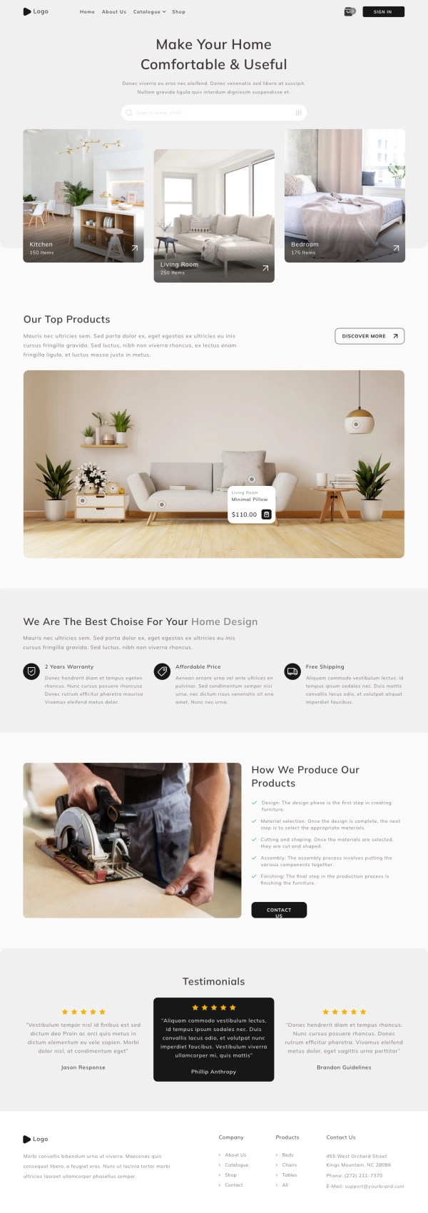 Home Style Landing Page Template UI Kit - Screenshot 1
