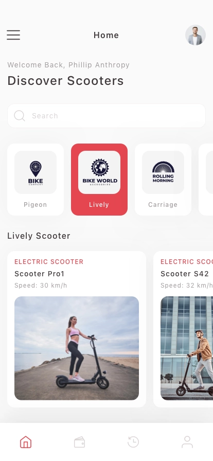 Scooter Rental Mobile App UI Kit - Screenshot 1