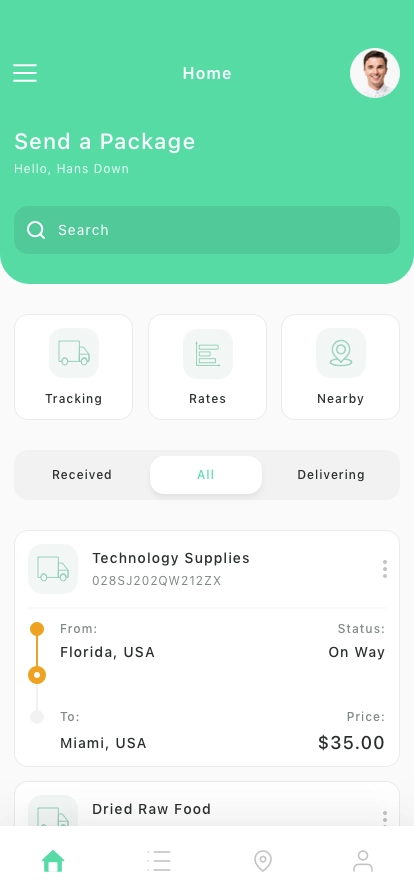 Logistic & Shipping Mobile App UI Kit - Screenshot 1