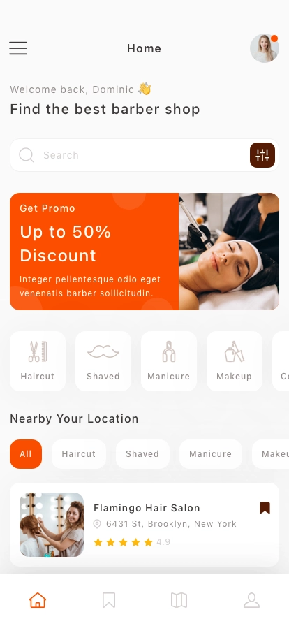 Barber & Salon Mobile App UI Kit - Screenshot 1