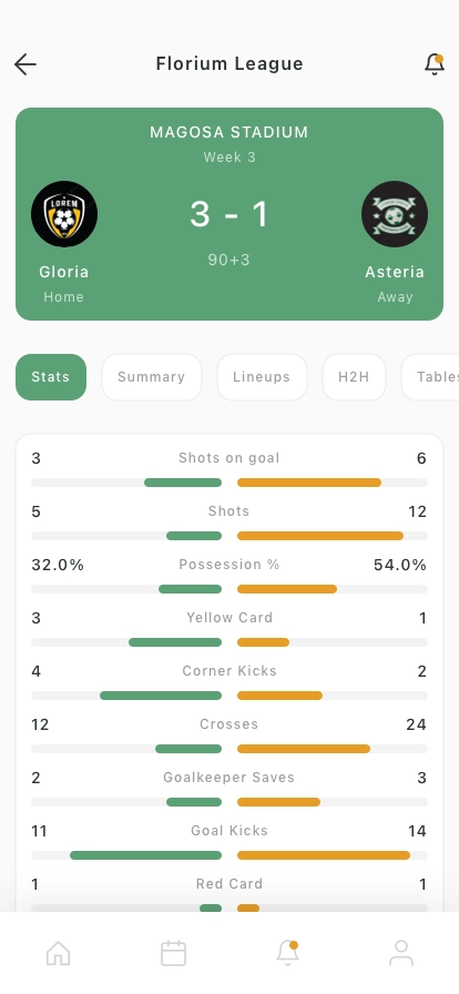 Football Scoreboard Mobile App UI Kit - Screenshot 3