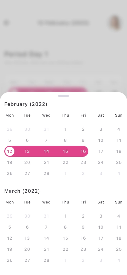 Period & Pregnancy Tracker Mobile App UI Kit - Screenshot 5