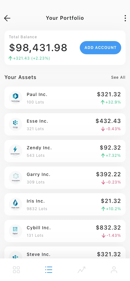 Stock Market Mobile App UI Kit - Screenshot 4