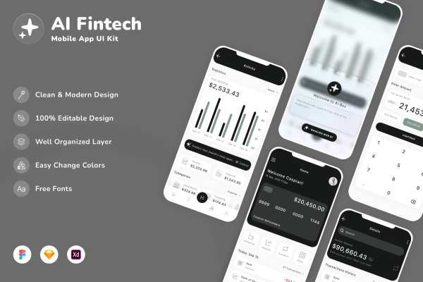 AI Fintech Mobile App UI Kit