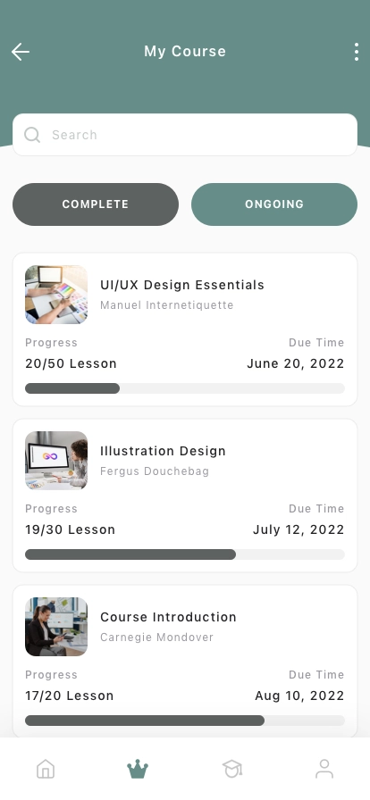 Education Mobile App UI Kit - Screenshot 4