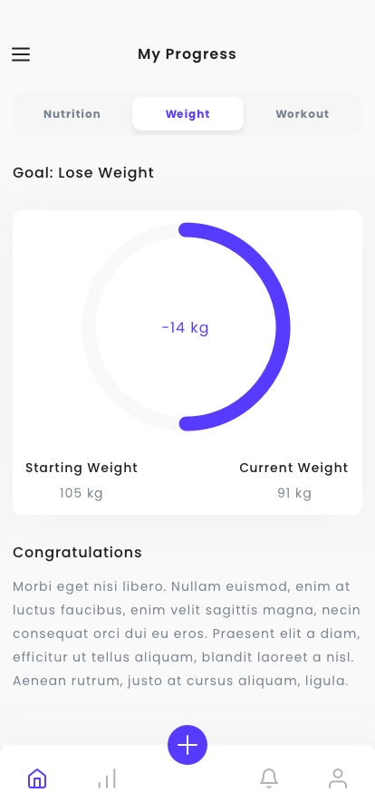 Weight Management & Workout Mobile App UI Kit for Figma, Sketch & XD ...