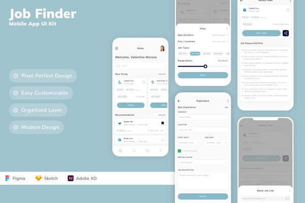 Job Finder Mobile App UI Kit