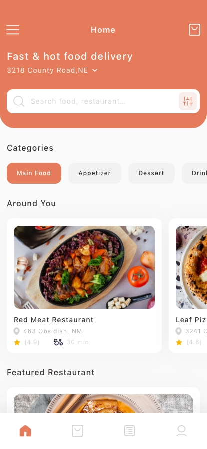 Food Order & Delivery Mobile App UI Kit - Screenshot 1
