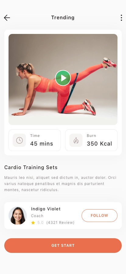 Fitness & Workout Mobile App UI Kit - Screenshot 2
